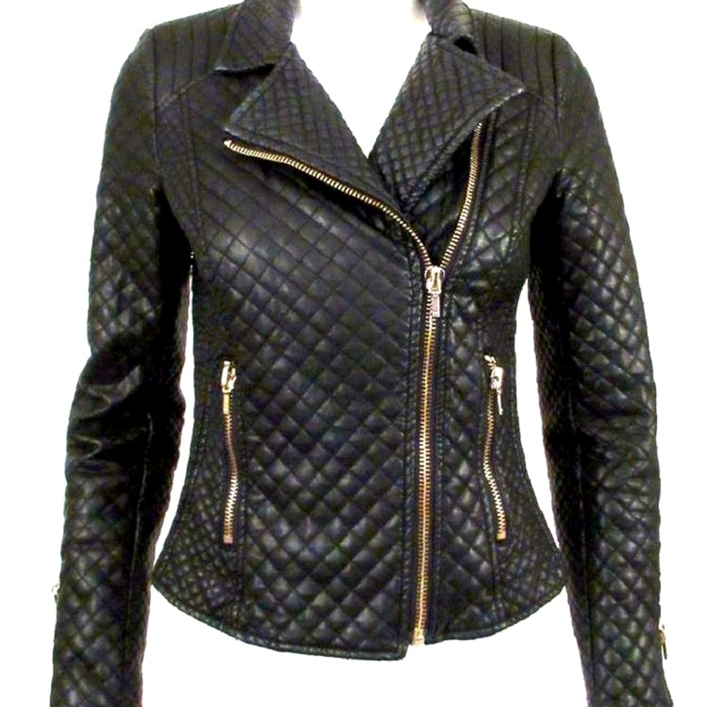 Zara trafaluc quilted faux leather jacket